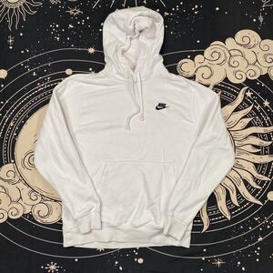 Nike Pullover Hoodie Mens Medium White Athletic Performance Gym Sports